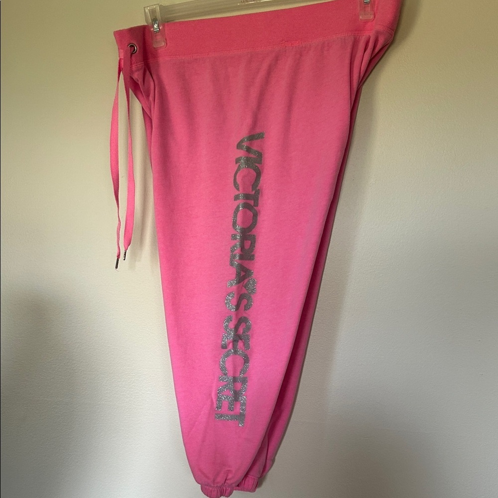Victoria's Secret Pink Joggers with Silver Logo